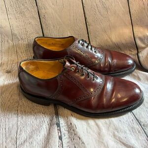 Sebago Men’s Red Leather Lace Up Oxford Formal Dress‎ Shoes Size 10 FAIR AS IS